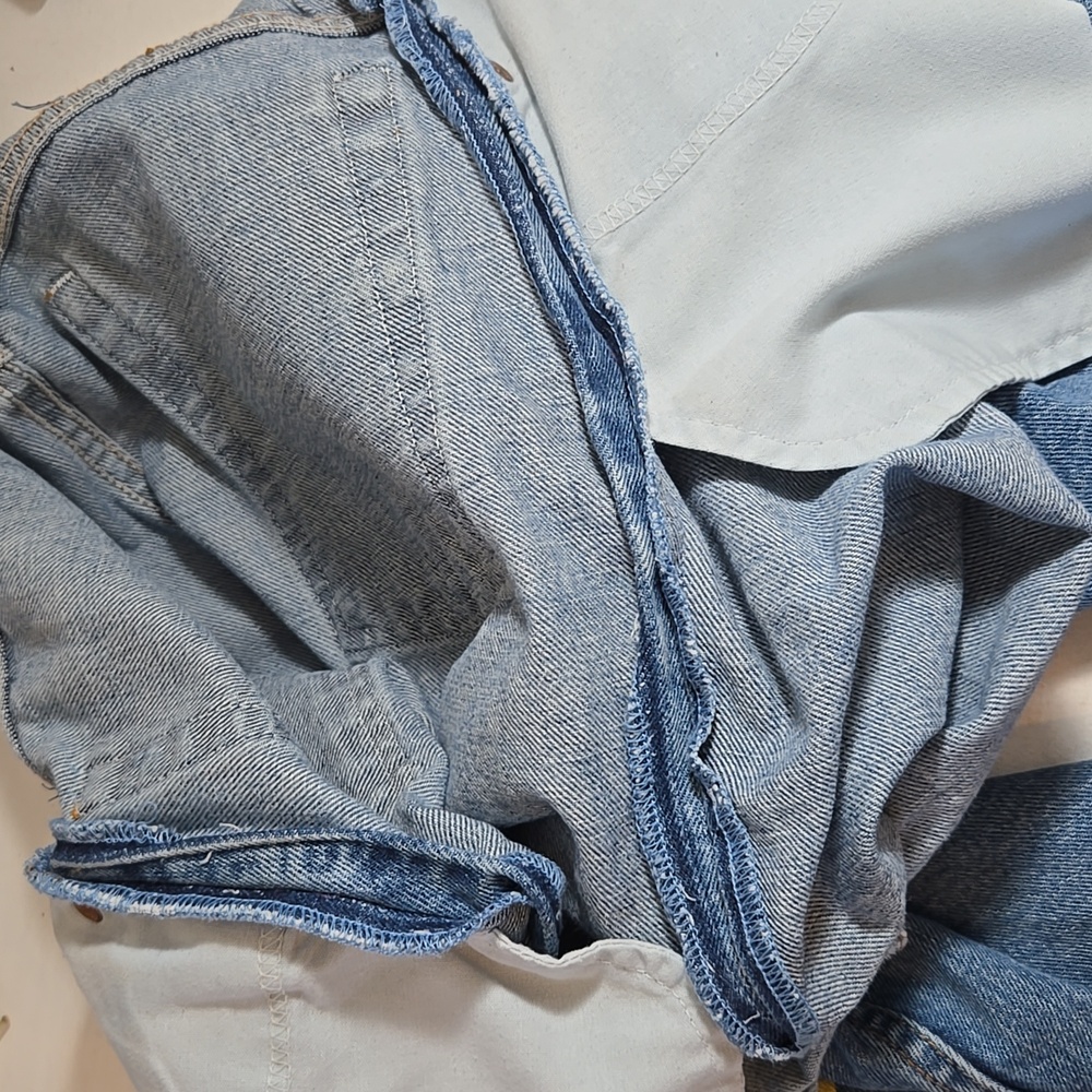 Levi's 550 Relaxed Blue Denim Painted Yellow Banana Design Tapered Leg Jeans - Picture 15 of 15